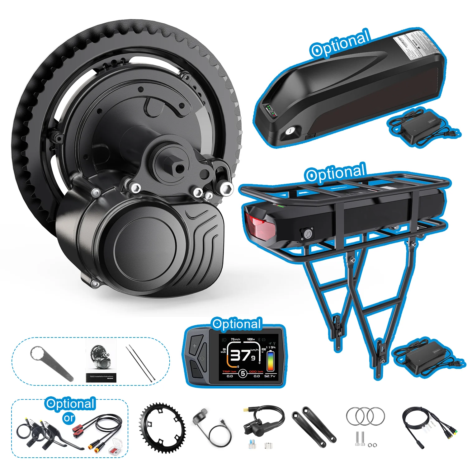 Tongsheng 1000W 48V Mid drive Torque sensor conversion kit ( Ultra Torque)