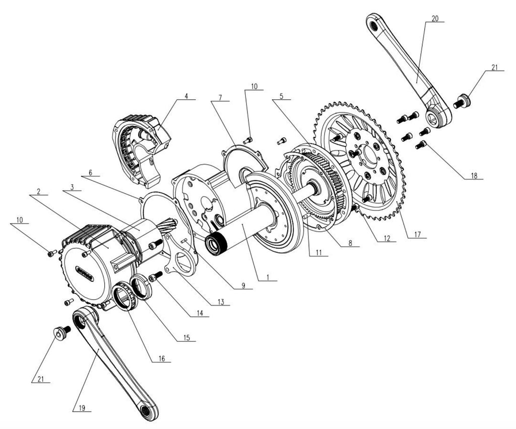 Bafang 48V 500W Mid-Drive E-Bike Conversion Kit